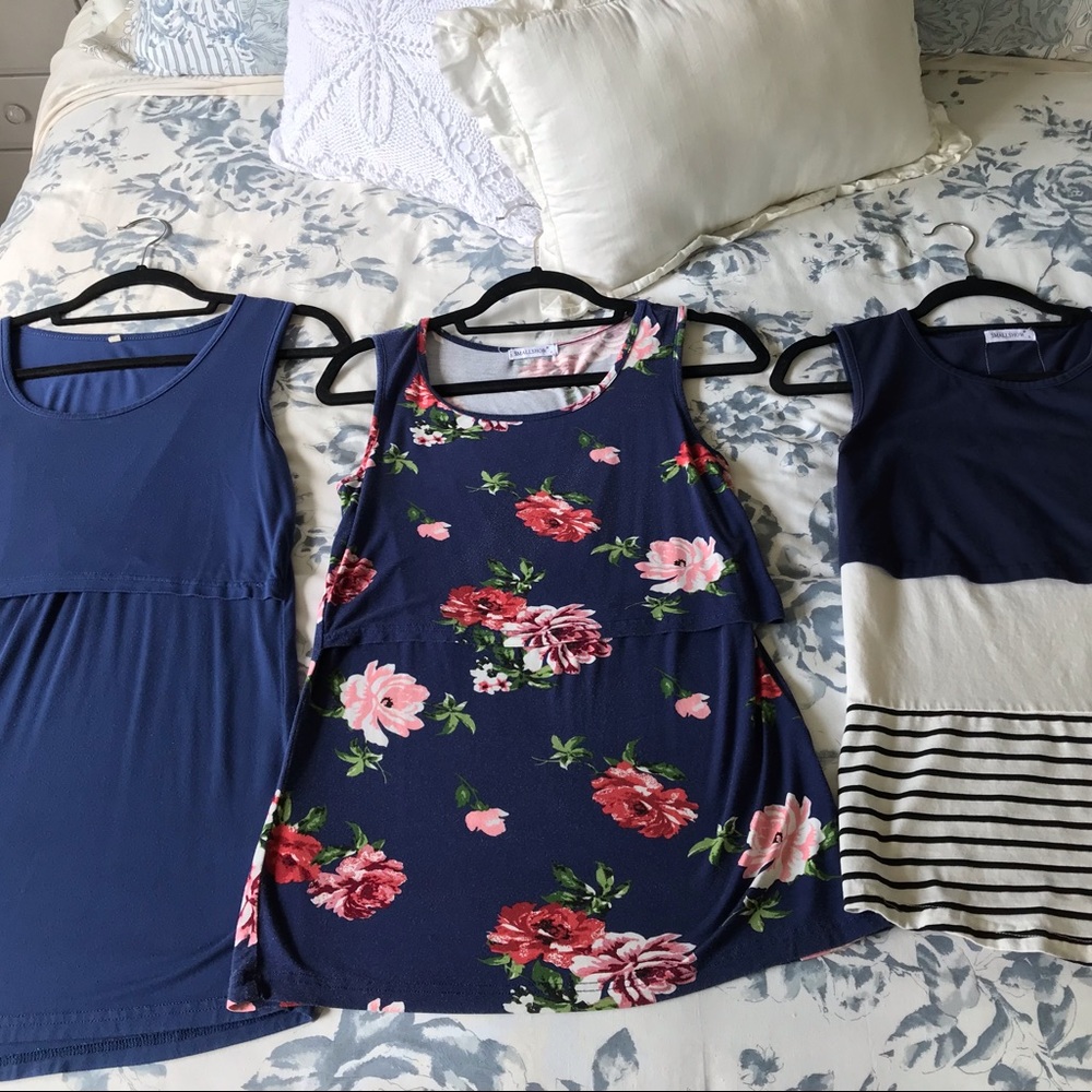 Lot of small maternity/nursing shirts - excellent used condition!